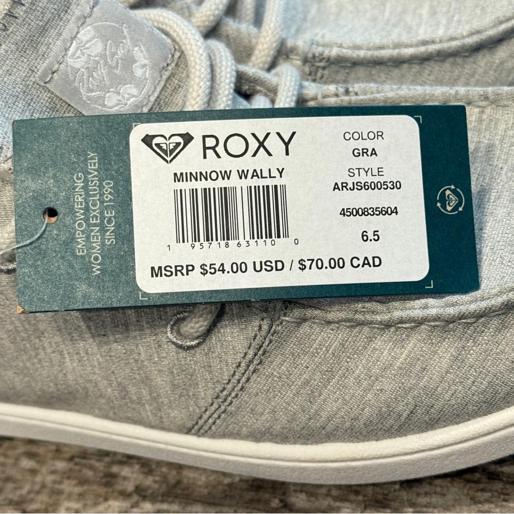 Roxy Women's Minnow Wally Mid Top Slip on Sneaker Shoe Gray Size 6.5 NWT - Picture 9 of 13